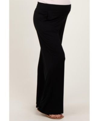 Maternity Black Basic Wide Leg Pocketed Pants