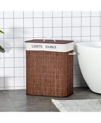 Bamboo Laundry Basket, Collapsible Laundry Hamper,