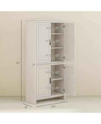 64" Freesding Kitchen Pantry Food Storage Cabinet w/ Shelves,