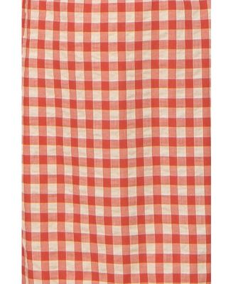 Maternity Rust Gingham Smocked Midi Dress