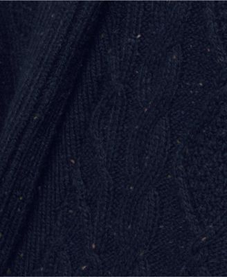 Men's Long Sleeve Cotton Blend Cable Shawl Cardigan