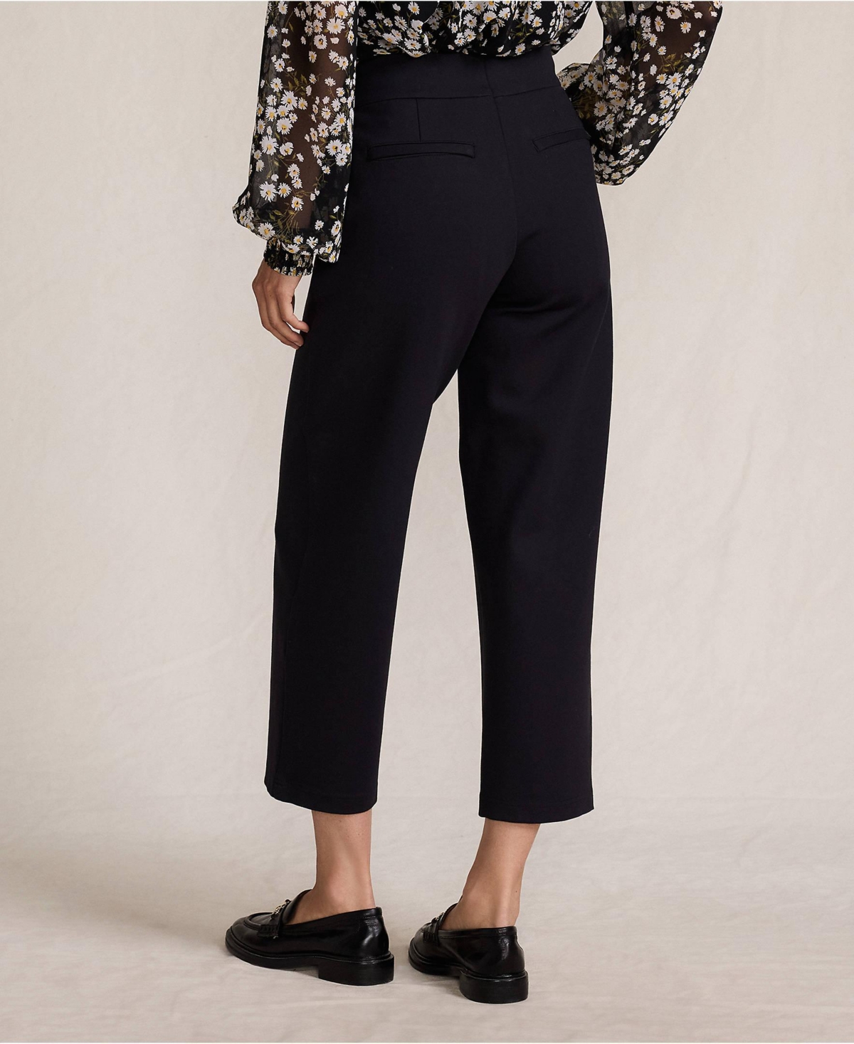 Lands' End Women's Ponte High Rise Straight Leg Crop Pants