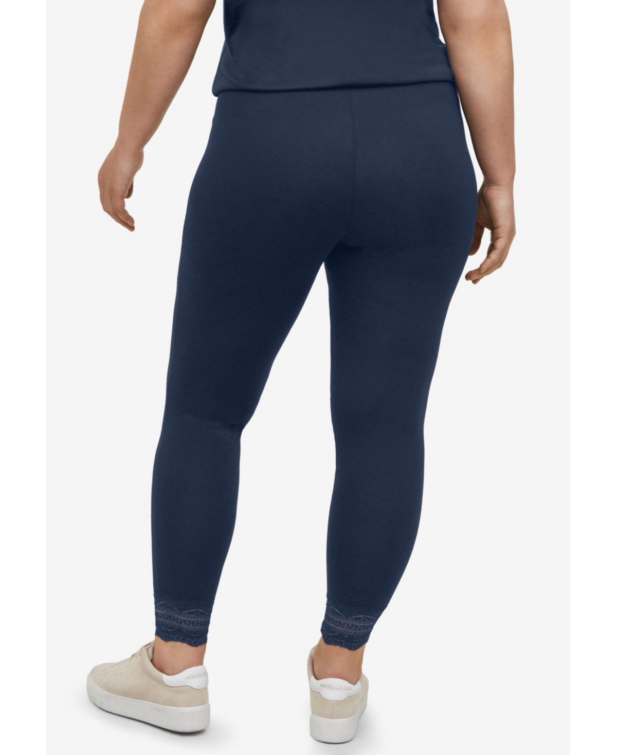 ellos Women's Scallop Lace Hem Leggings