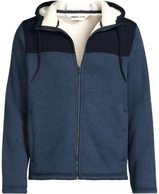 Big & Tall Sweater Fleece Mixed Media Full Zip Jacket