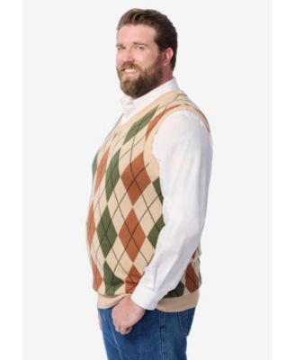 Big & Tall V-Neck Argyle Sweater Vest