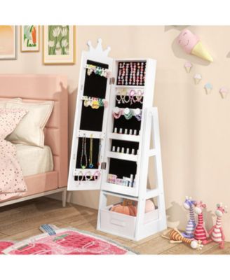 Free-Standing Full Length Kids Jewelry Armoire Cabinet