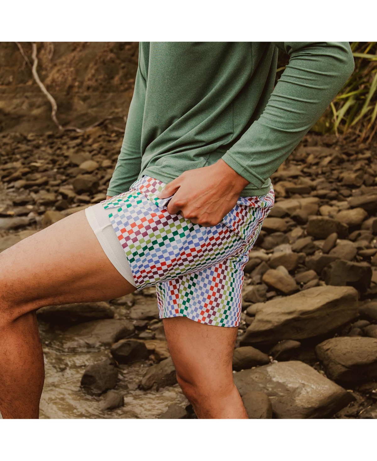 Snapper Rock Men's Kiwi Green Ls Outbound Tee