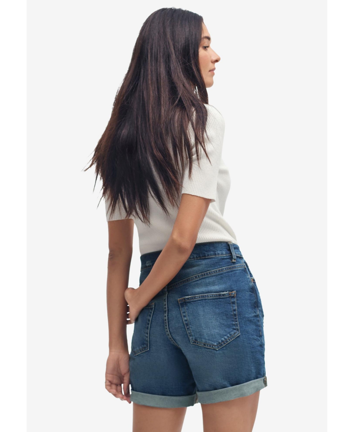 ellos Women's Denim Boyfriend Shorts