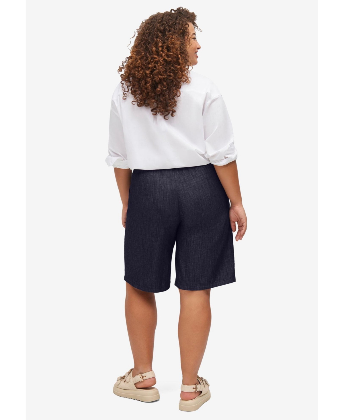 ellos Women's Elastic Waist Pull-On Denim Shorts