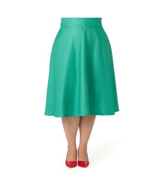 Plus Size Retro Style High Waist Vivien Swing Skirt