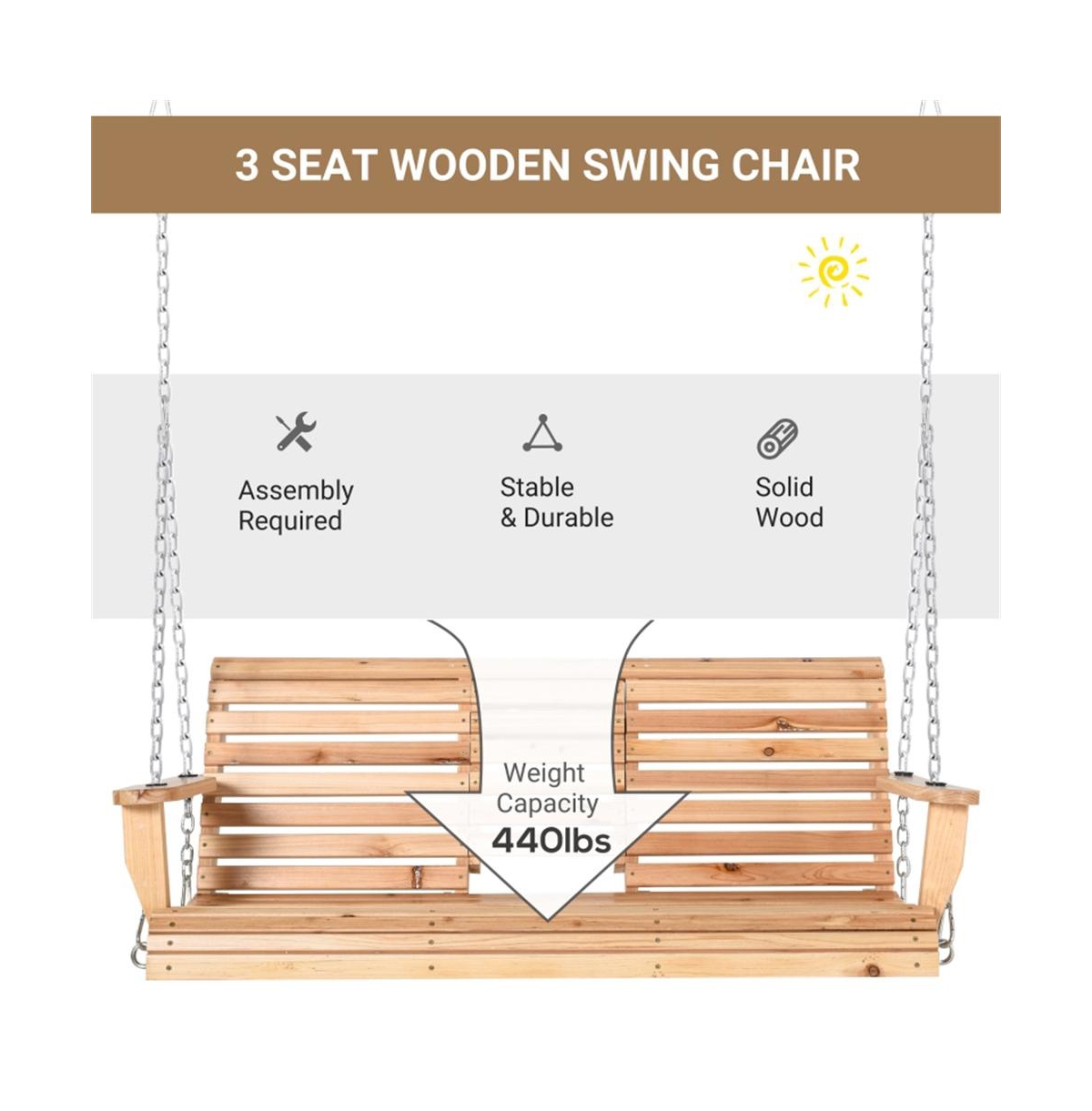 Slickblue Stylish Patio Swing Chair for Balcony or Garden Use