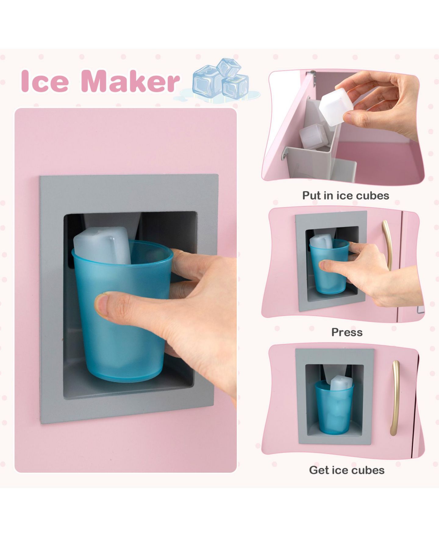 Детская игрушка SUGIFT Toddler Pretend Play Kitchen for Boys and Girls 3-6 Years, цвет: Розовый — фото 7