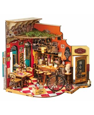 3D Puzzles Miniature House DIY Craft Kit, Wooden Puzzle Bar Restaurant Dollhouse for Adults