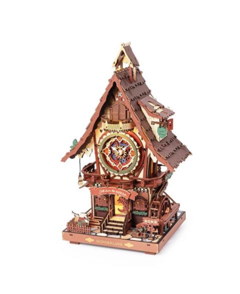 Детские конструкторы Robotime Cuckoo Clock 200+ Piece Mechanical 3D Wooden Puzzle, Ages 14+