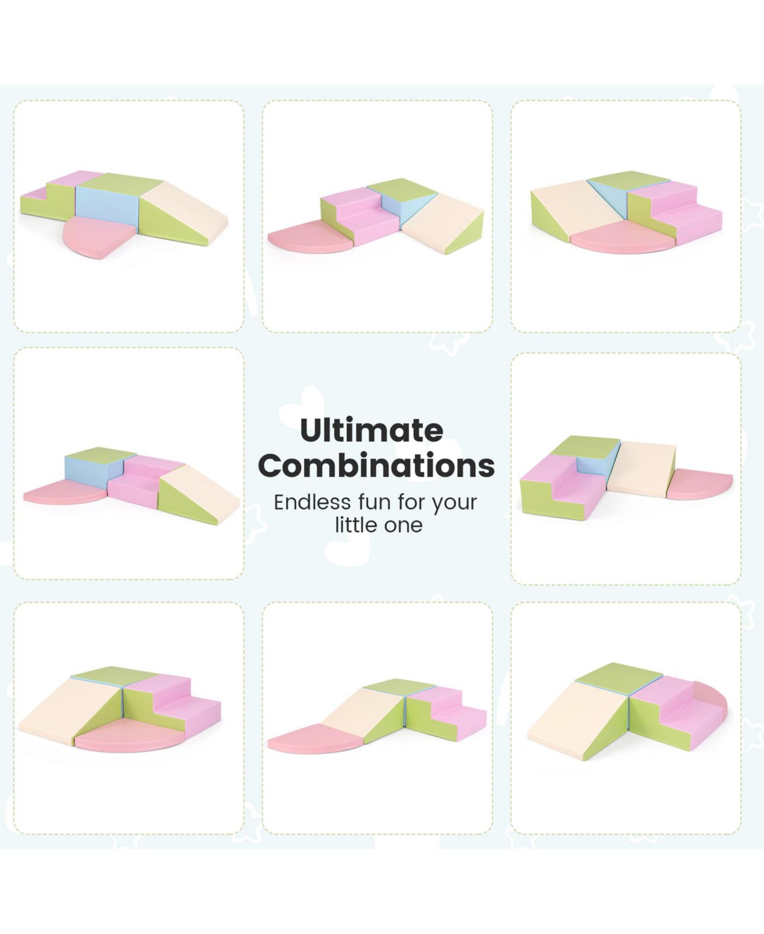 4-Piece Climb and Crawl Foam Block Play Set – Pink