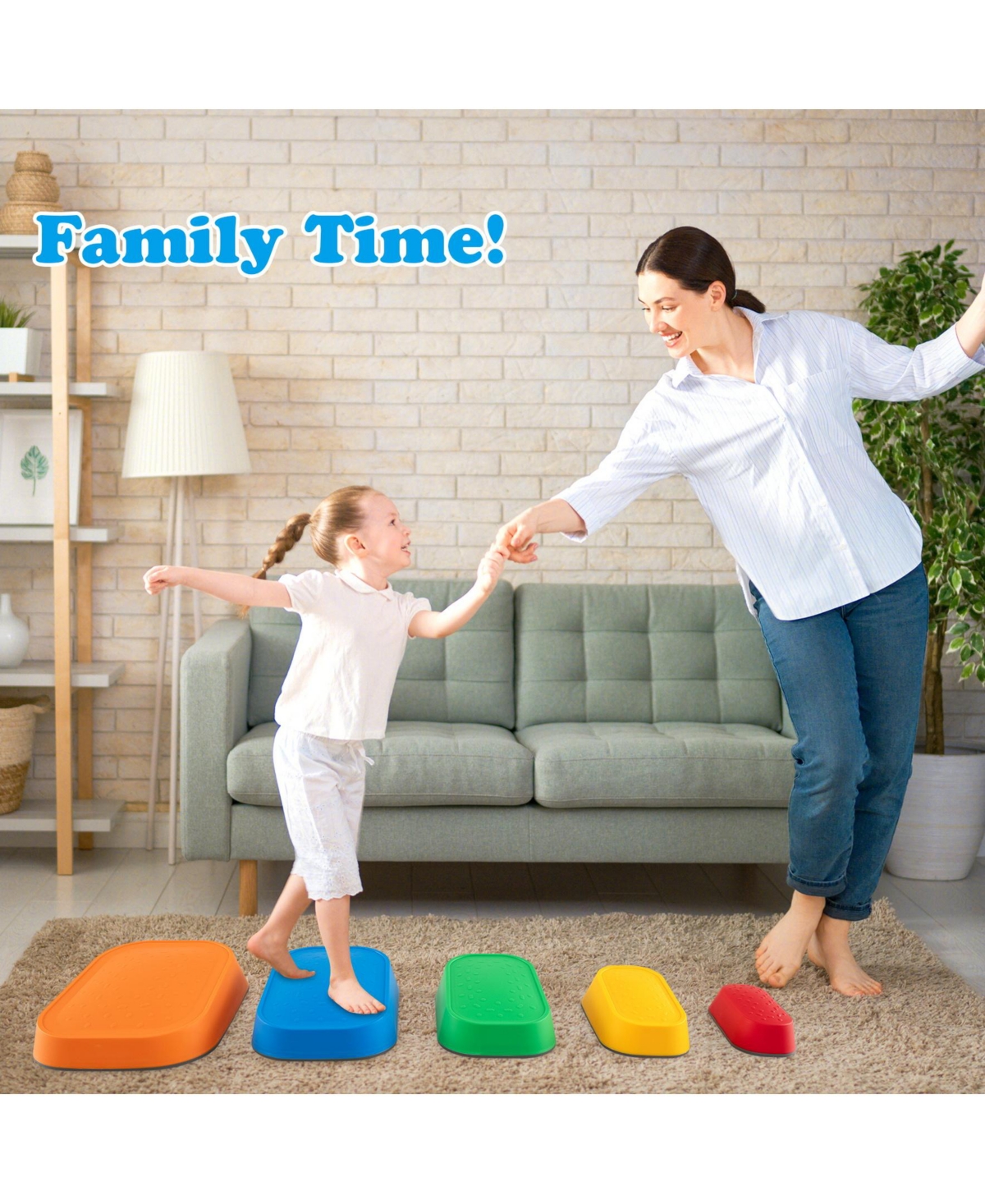 Stepping Stone for Kids 5Pcs Non-Slip Toddler River Stone Set