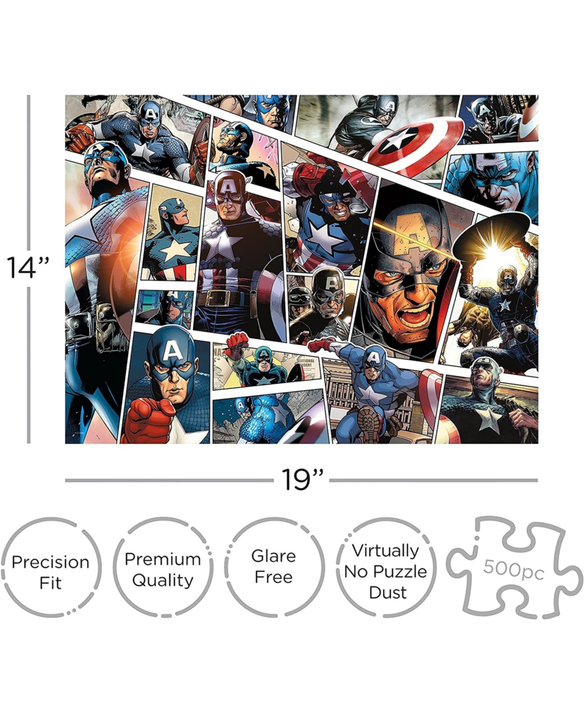 Nmr Distribution Marvel Captain America Panels 500 Piece Jigsaw Puzzle