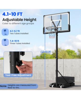 Portable Basketball Hoop Outdoor Basketball Goal System Adjustable for Kids Teens Adults