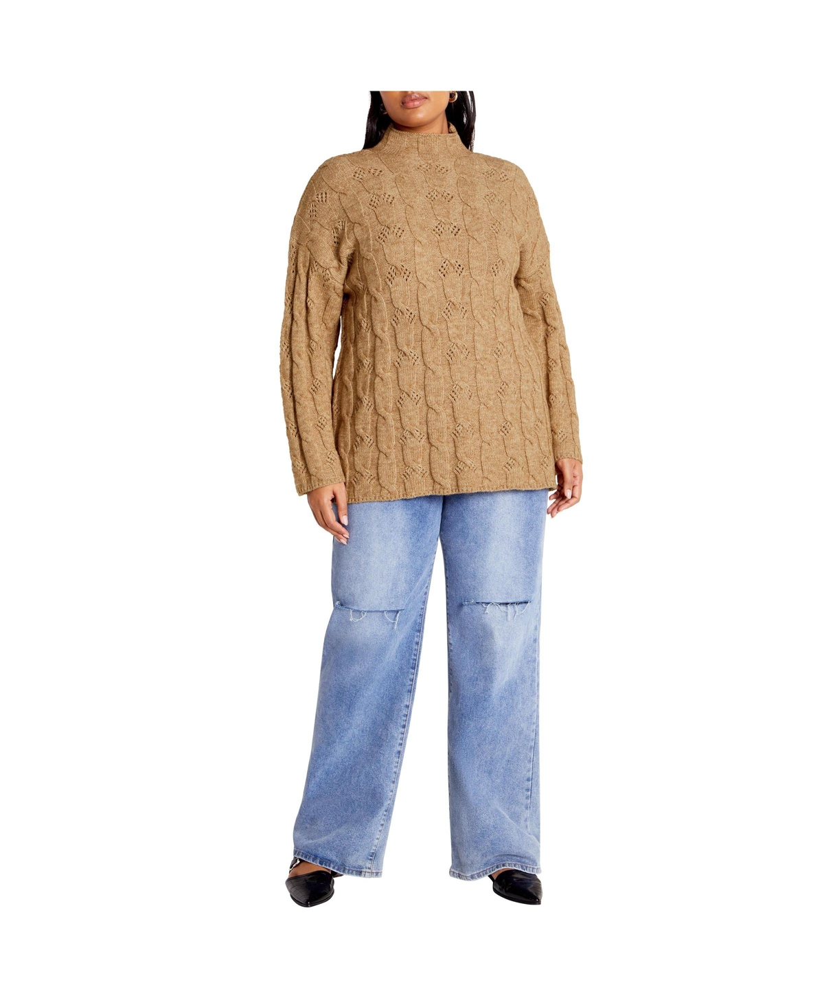 City Chic Women's Iris Cable Sweater