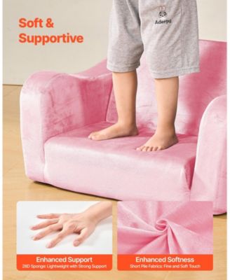 Convertible Kids Sofa with Armrests, Folds into Lounger for Kids Room