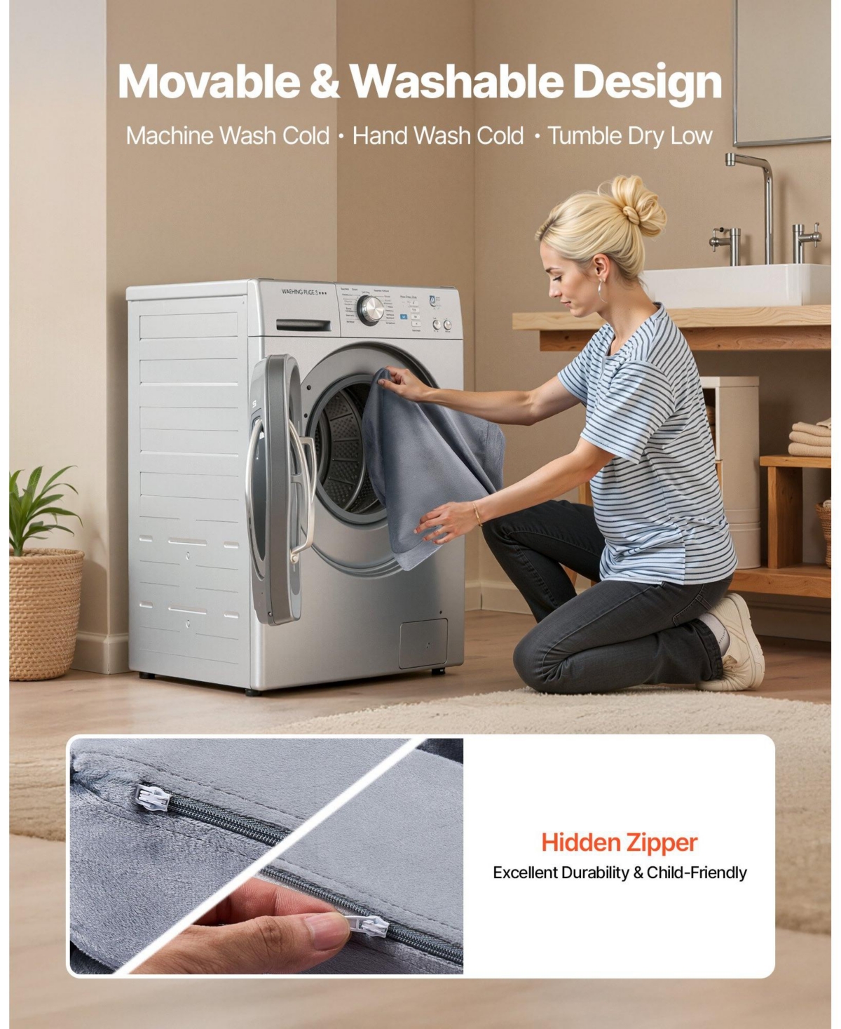 Slickblue Modular Kids Play Couch 10-Piece Sectional Toddler Sofa with Armrests, Gray