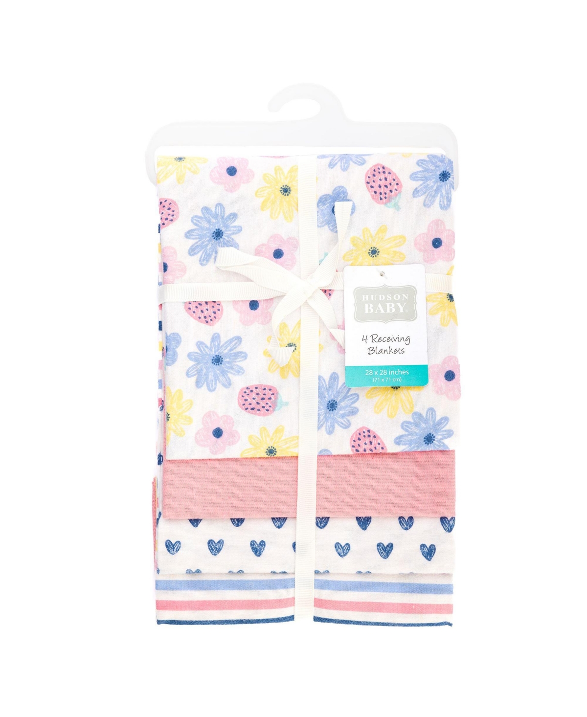 Hudson Baby Cotton Flannel Receiving Blankets 4-Pack