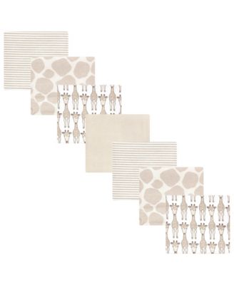 Hudson Baby Cotton Flannel Receiving Blankets 7-Pack Bundle, Giraffe , One Size - Giraffe