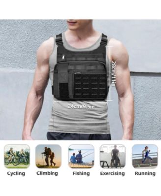 Lightweight Tactical Chest Bag, Water-Resistant Running Vest Pack with Phone Holder for Men & Women (Graphite)