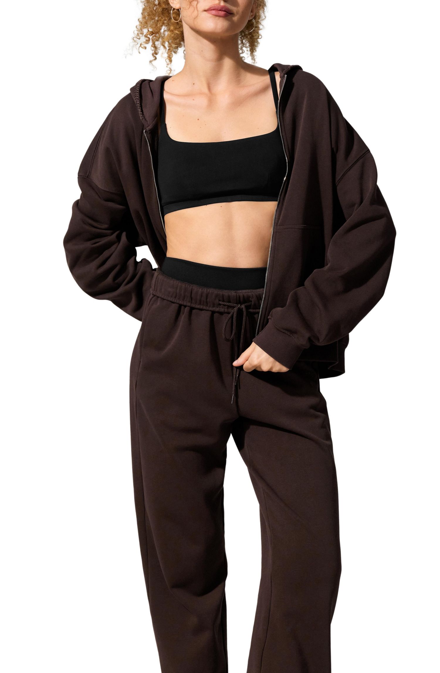 Women's Oversized Seamflow Full-Length Zip Hoodie
