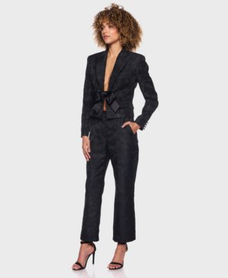 Juniors' High-Rise Jacquard Pants