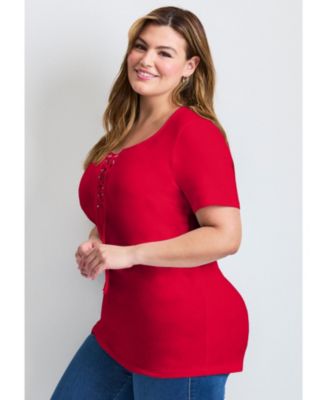 Women's Lacing Detail Tunic Tee