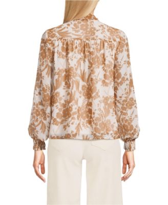 Women's Chiffon Removable Tie Neck Blouse