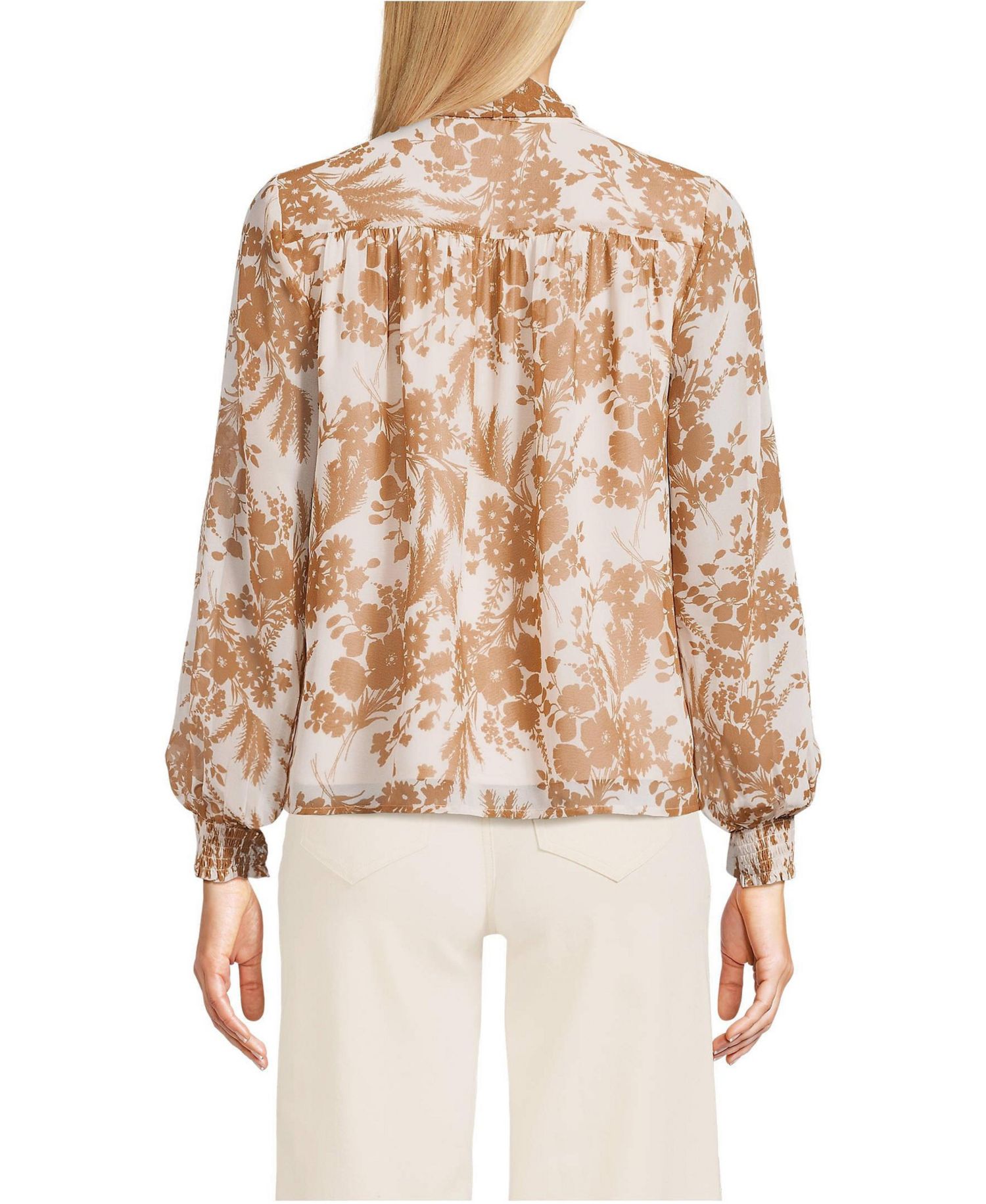 Women's Chiffon Removable Tie Neck Blouse
