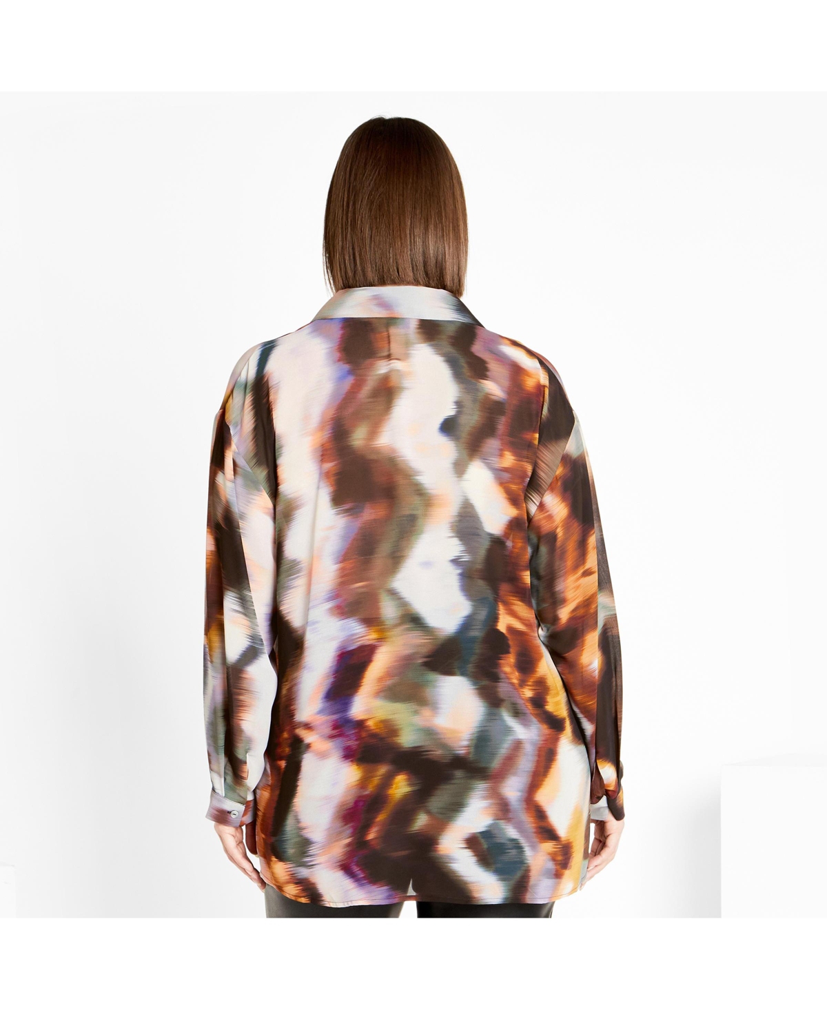 City Chic Women's Sheer Lover Print Shirt