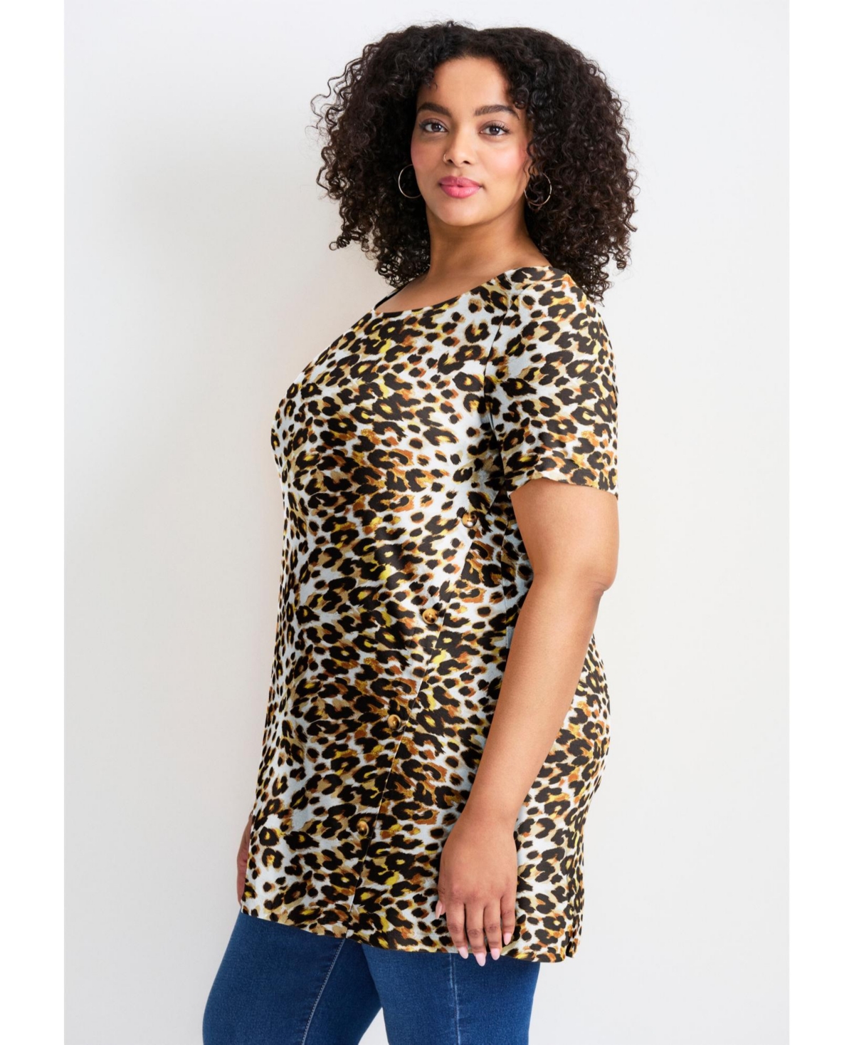 Avenue Women's Button Detail Tunic Tee