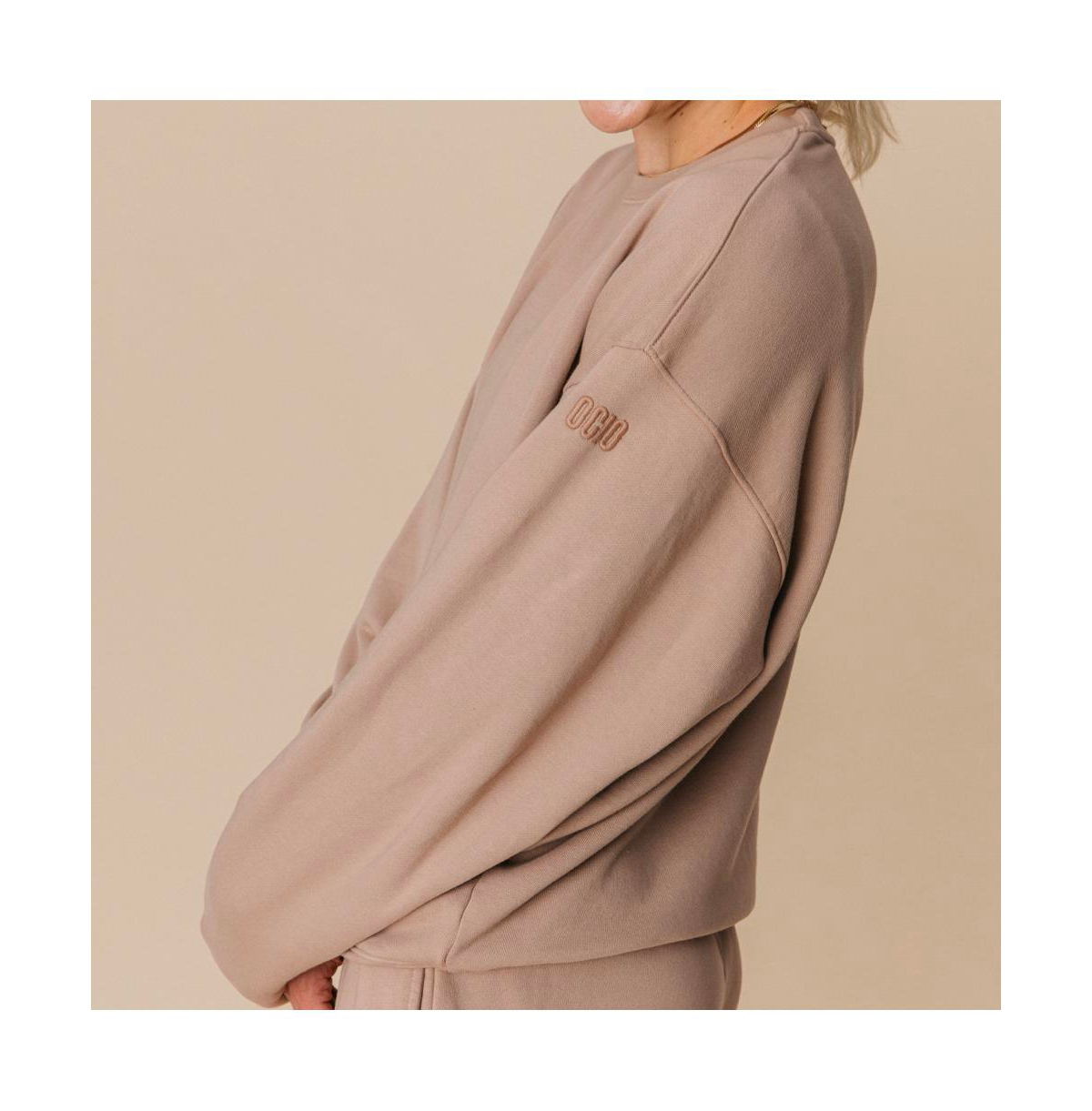 Ocio Women's Organic Cotton Teddy Oversized Crewneck