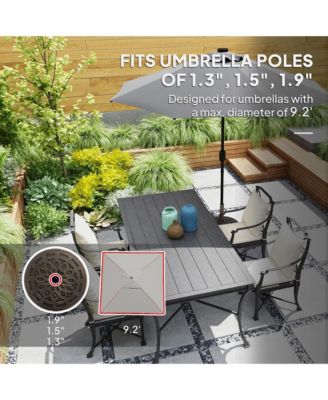 Round Patio Umbrella Base with Wheels, 46 lbs Resin Umbrella Sd