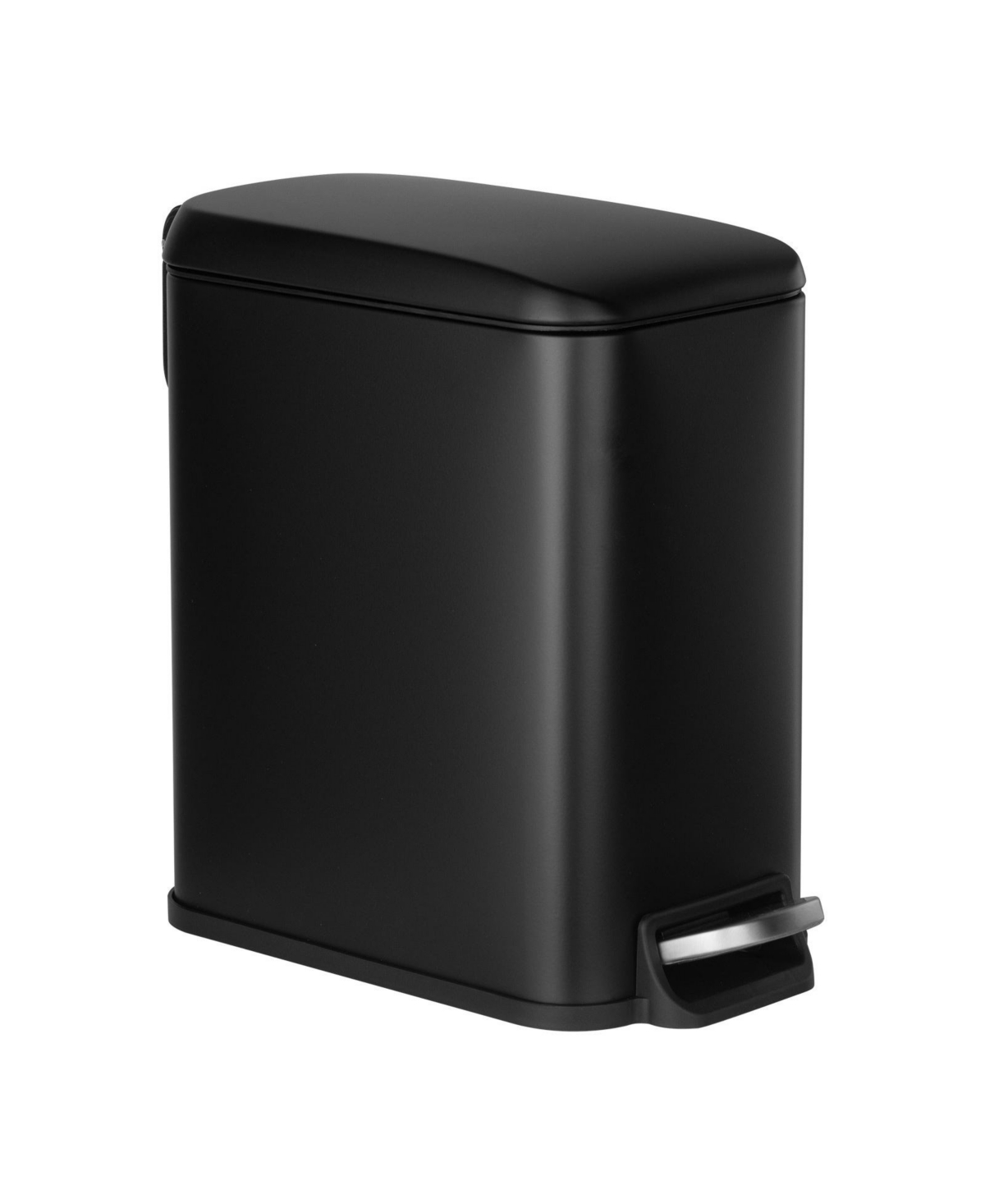 Slickblue Slim 6L Bathroom Trash Can with Step Pedal, Soft-Close Lid & Detachable Bin, Black