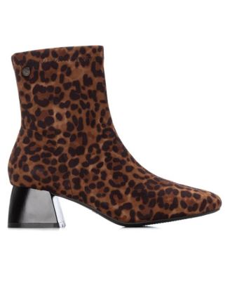 Women's Suede Heeled Ankle Booties