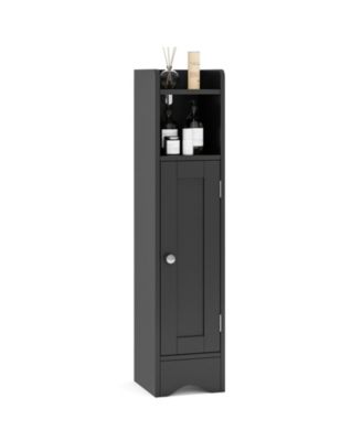 Slim Floor Bathroom Cabinet with 1 Door and Shelves