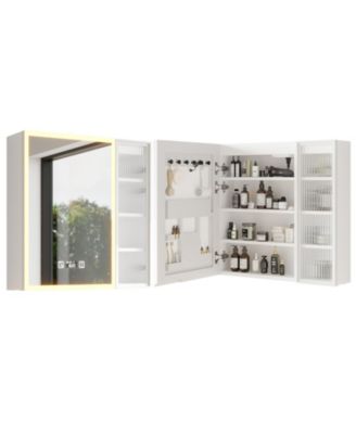 LED Bathroom Cabinet with 8 Shelves and Smart Display