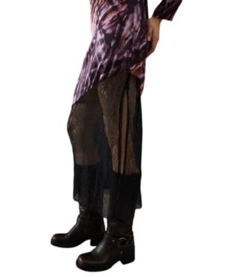 Women's Column Lace Panel Midi Dress