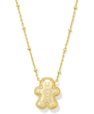 14k Gold-Tone Over Brass Short Pendant Necklace