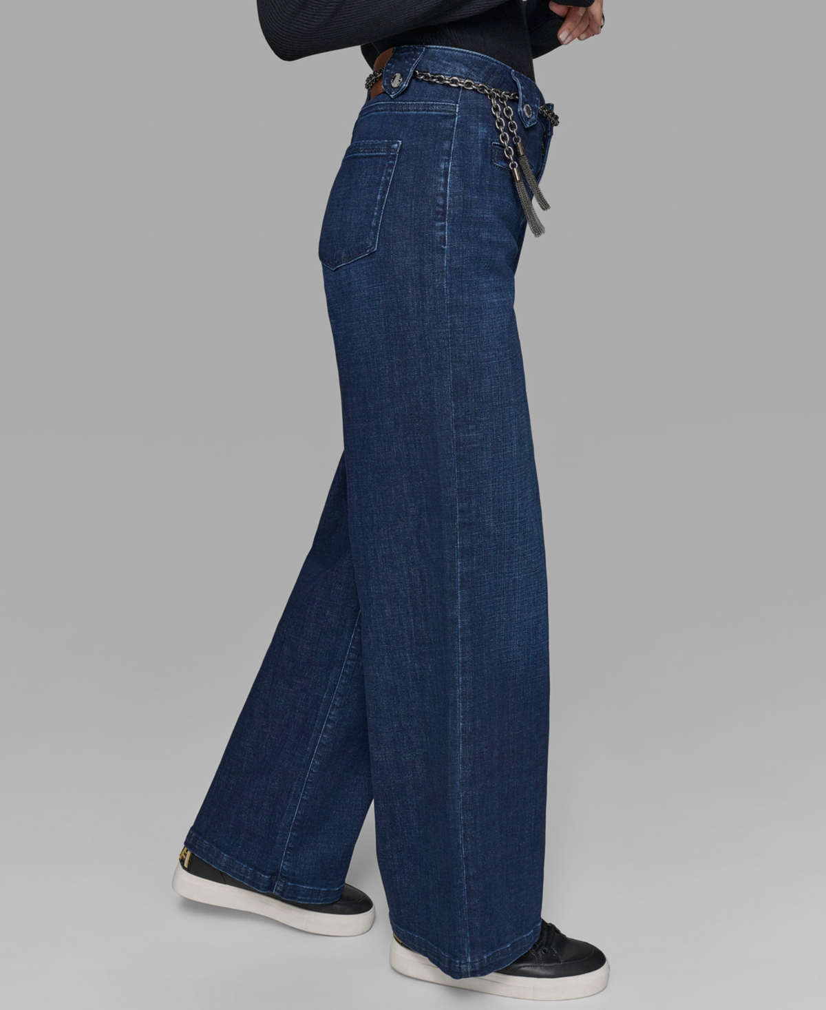 Karl Lagerfeld Women's Denim Wide-leg Jeans In Blue