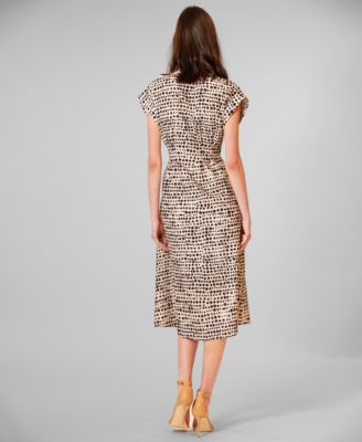 Women's Short-Sleeve V-Neck Midi Dress