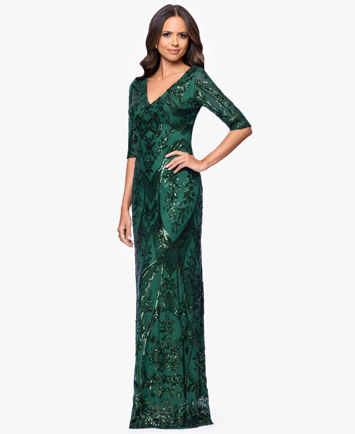 B&A By Betsy and Adam Women's V-Neck Dress