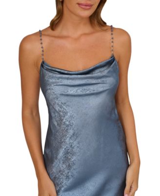 Women's Cowl Neck Foiled Long Dress