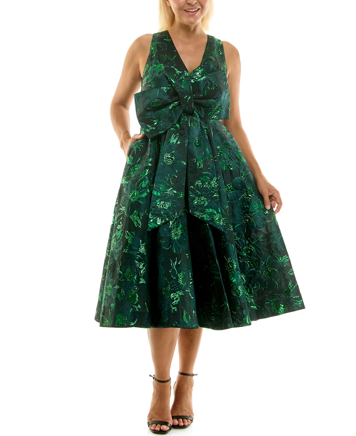 Taylor Women's V-Neck Bow Detail Dress