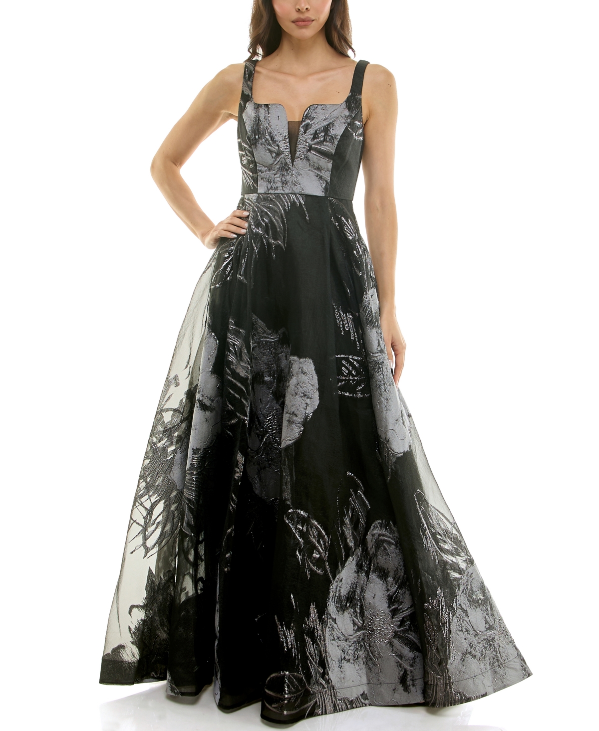 Taylor Women's Printed V-neck Maxi Dress In Black