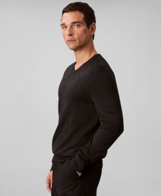 Men's Merino Wool Blend V-Neck Sweater